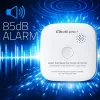 Bezprzewodowy czujnik dymu QOLTEC model 52653 z alarmem 85 dB zasilany bateriami