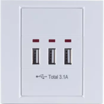 Gniazdko elektryczne z USB ShiverPeaks BS60065 Białe