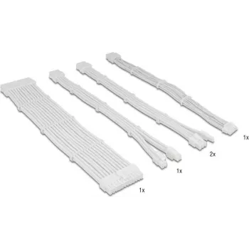 Zestaw kabli przedłużających DELOCK 84542 — 5-częściowy, w oplocie, 30 cm