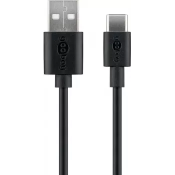 Goobay | Kabel do ładowania i synchronizacji USB-C (USB-A > USB-C) | 38675 | Czarny | RJ-45 | RJ-45 90°