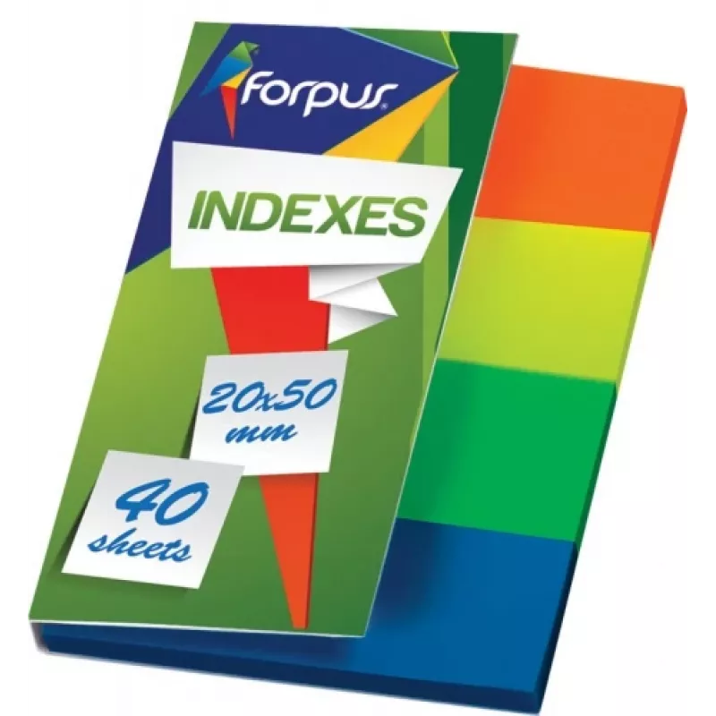 Indeks Forpus, 20x50mm, Asortyment, Plastikowe (4x40) 0718-102