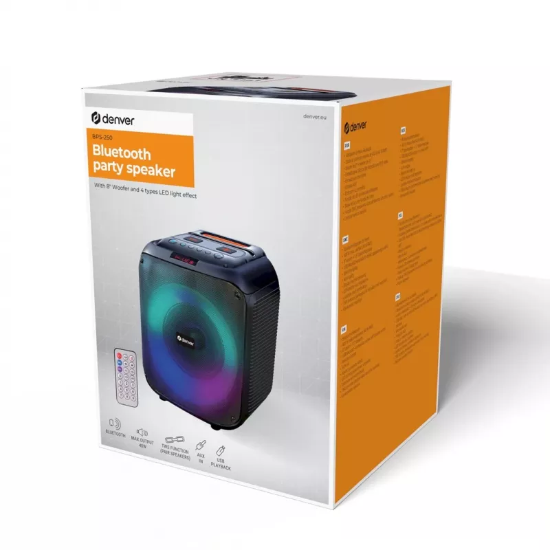 Przenośny głośnik stereo Denver BPS-250 Czarny