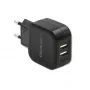 Ładowarka sieciowa QOLTEC 50186 do smartfonów i tabletów, 5 V 3,4 A, 17 W, 2× USB, czarna