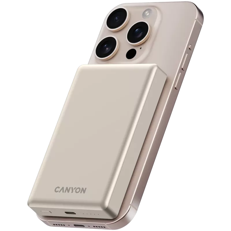 Canyon OnCharge 510 - Powerbank - 10.000 mAh - wejście USB-C - wyjście USB-C PD 20W + ładowanie bezprzewodowe MagSafe