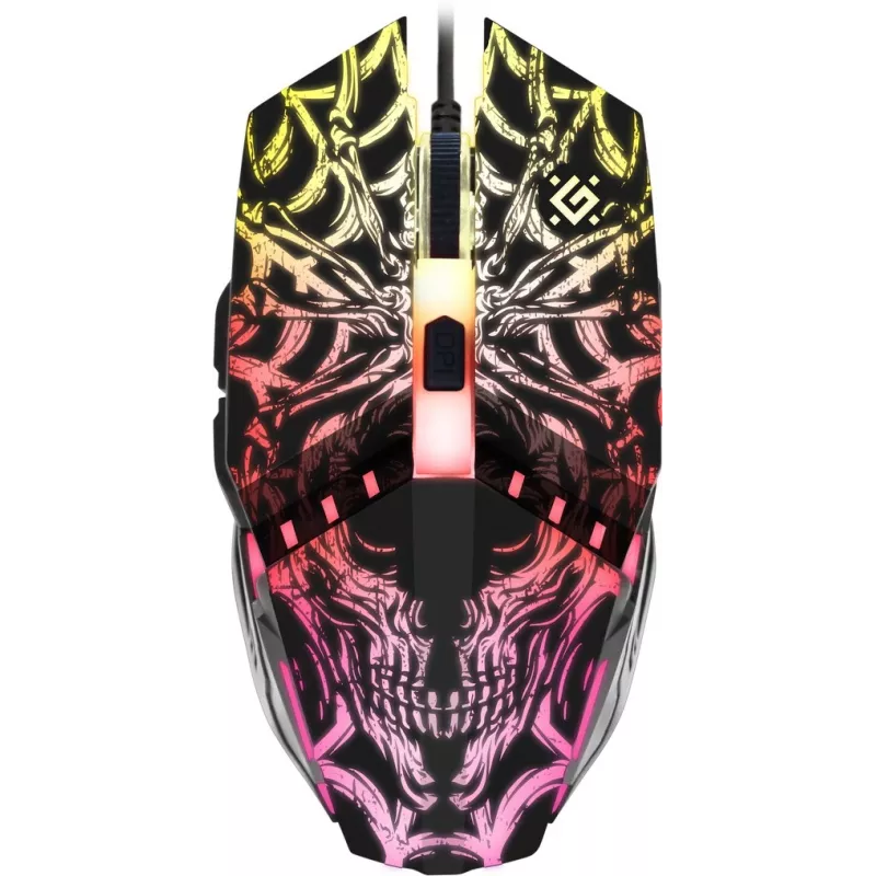 Mysz gamingowa DEFENDER GM-670L oburęczna optyczna, 2400 DPI, 5 przycisków, przewodowa, czarna, RGB