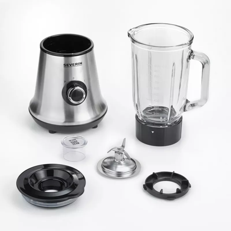 Blender stołowy Severin SM 3734 Czarny - Stal nierdzewna 1l 500W Mikser (SM 3734)