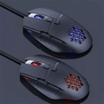 Lumi Legend WM03G-16 Mysz przewodowa, USB typu A, optyczna, 7200 DPI, czarna