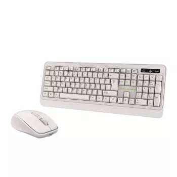 Bezprzewodowy zestaw klawiatury i myszy Tellur TLL491171 z nanoodbiornikiem USB, kremowy