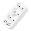Rozgałęziacz zasilania MACLEAN MCE248 F/W — 3 gniazda AC (1×16A, 2×6A) + 4×USB (2×A, 2×C PD 20W), wtyczka EU, biały