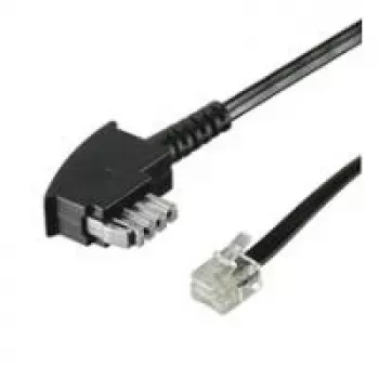 Wentronic Goobay Kabel połączeniowy TAE-N (Międzynarodowe wyprowadzenie pinów) 4-pin, Czarny, 6 m - Wtyczka TAE-N na wtyczkę RJ11/RJ14 (6P4C) (50952)