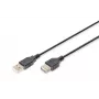 Digitus ASSMANN Basic — Przedłużacz USB — USB typu A, 4-stykowe (M) — USB typu A, 4-stykowe (Ż) — 3 m (USB/USB 2.0) — Formowany — Czarny (AK-300200-030-S)