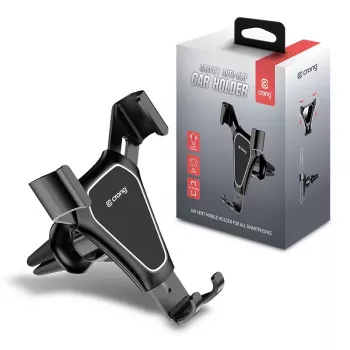 Uchwyt samochodowy Crong CRG-CH4-BLK do smartfonów — regulowany, kompaktowy design