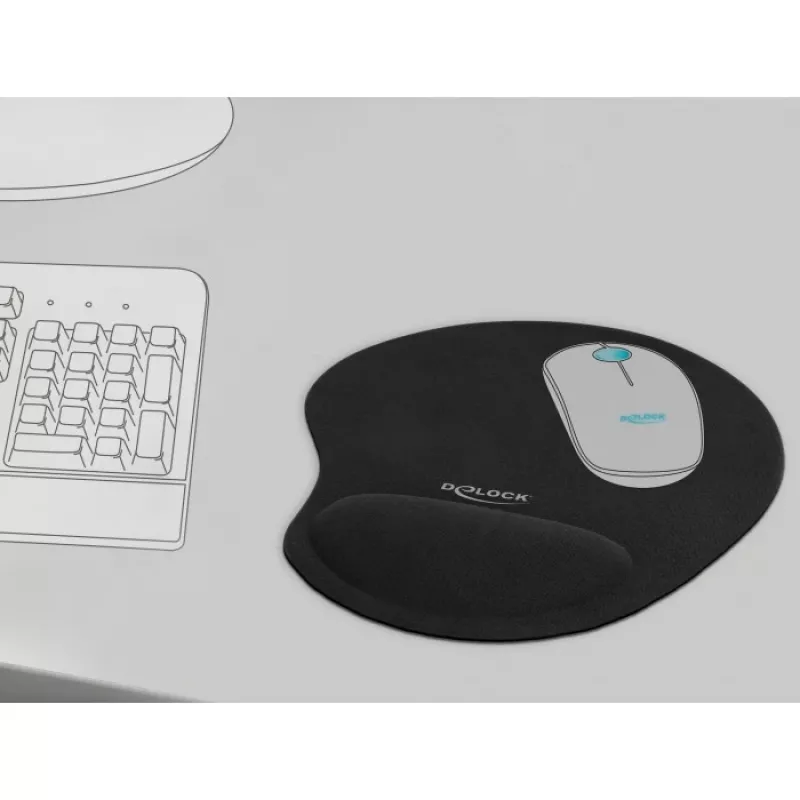 Podkładka pod mysz DeLOCK Ergonomiczna podkładka pod mysz z żelowym podparciem nadgarstka