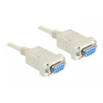 Szeregowy nullmodem 9-pin żeński na 9-pin żeński 1,8 m, kabel szary, 1,8 metra