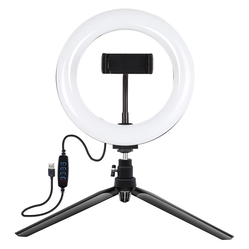 Statyw Puluz z pierścieniem LED 20 cm do vlogowania PKT3073B