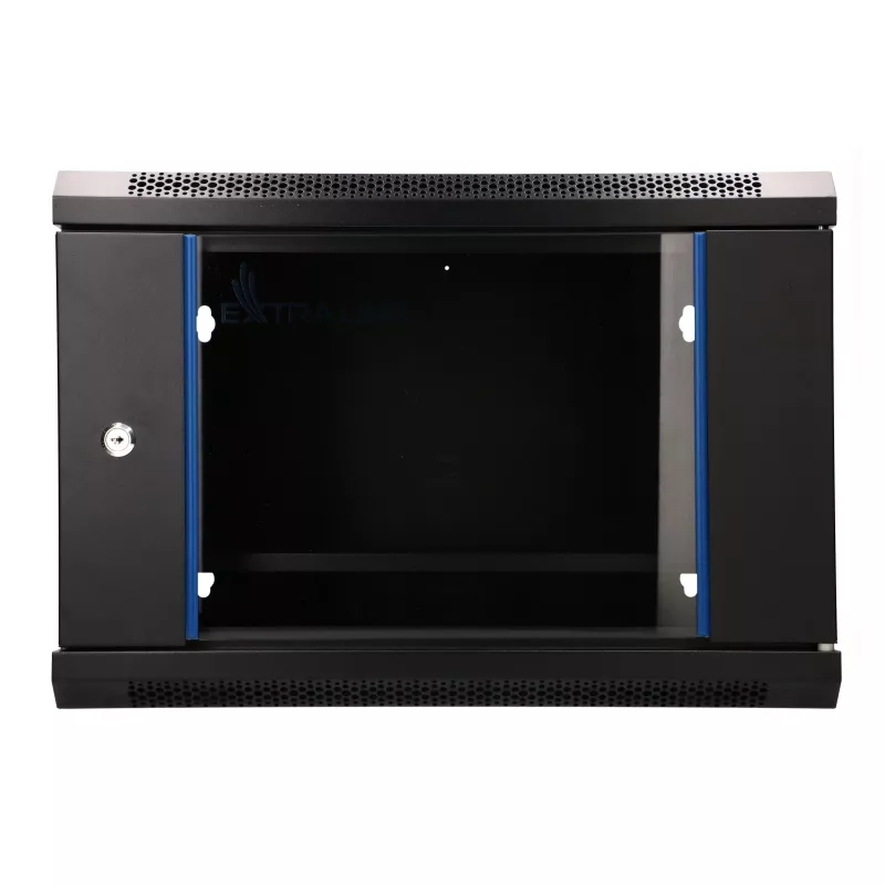 EXTRALINK LITE 6U 530X400 CZARNA SZAFA RACK DO MONTAŻU NA ŚCIANIE Z PÓŁKĄ