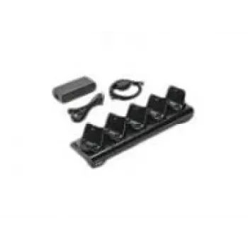 Ładowarka baterii Zebra CRD-MPM-5SCHGEU1-01, zasilanie AC, do użytku wewnętrznego, czarna, w zestawie kabel DC