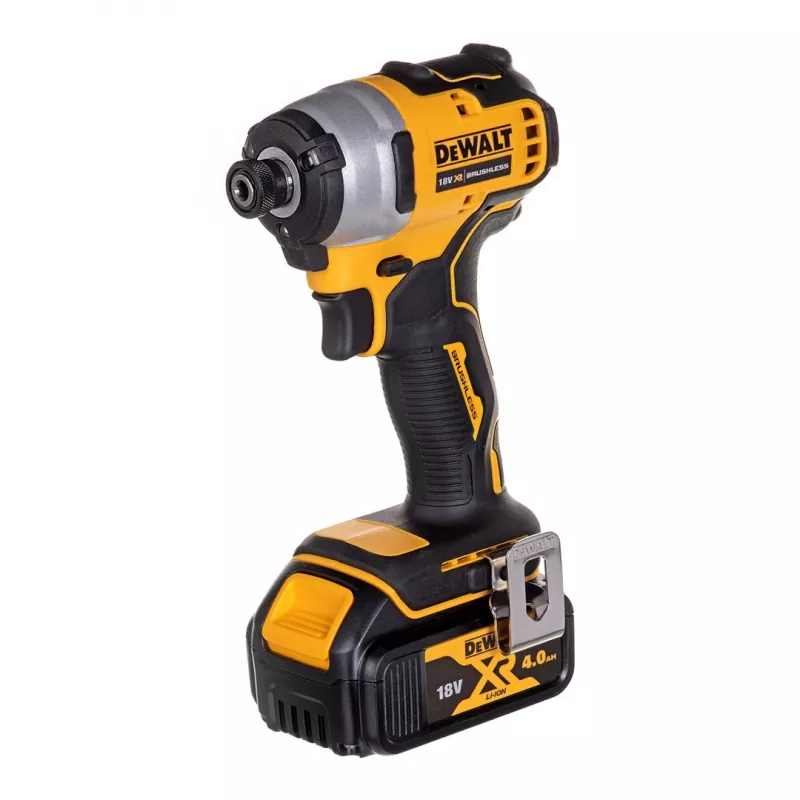 Zestaw narzędzi akumulatorowych DeWalt DCK2062M2T — wiertarko-wkrętarka DCD709 + zakrętarka udarowa DCF809 1/4 cala 18V, 2×akumulatory 4,0 Ah, walizka TSTAK II