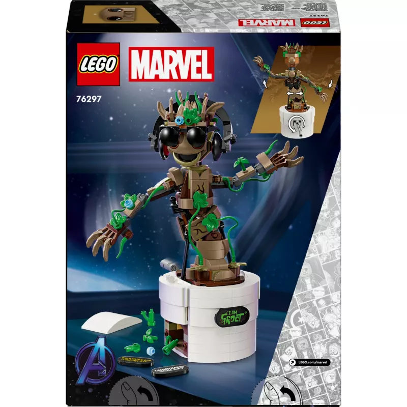 LEGO Marvel Tańczący Groot Składana Animowana Figurka Akcji Postać z Strażników Galaktyki Interaktywny Zestaw Zabawkowy dla Dzieci Superbohater