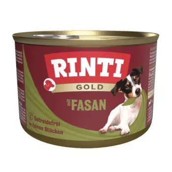 Mokra karma dla psa RINTI Gold Pheasant Adult 185 g — karma pełnoporcjowa, 78% wilgotności, 11% białka, 6,5% tłuszczu