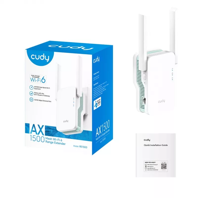 CUDY RE1500 Mesh Wi-Fi 6 Wzmacniacz Sygnału