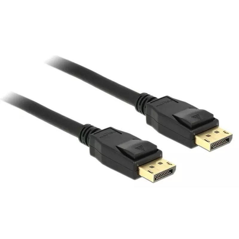 Kabel DisplayPort Delock — DisplayPort (wtyk) do DisplayPort (wtyk) — 3 m — zatrzaskowy — czarny