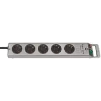 Brennenstuhl 1153340115 Listwa zasilająca Super-Solid Line 5-gniazdowa 2,5 m H05VV-F 3G1,5, srebrna (1153340115)