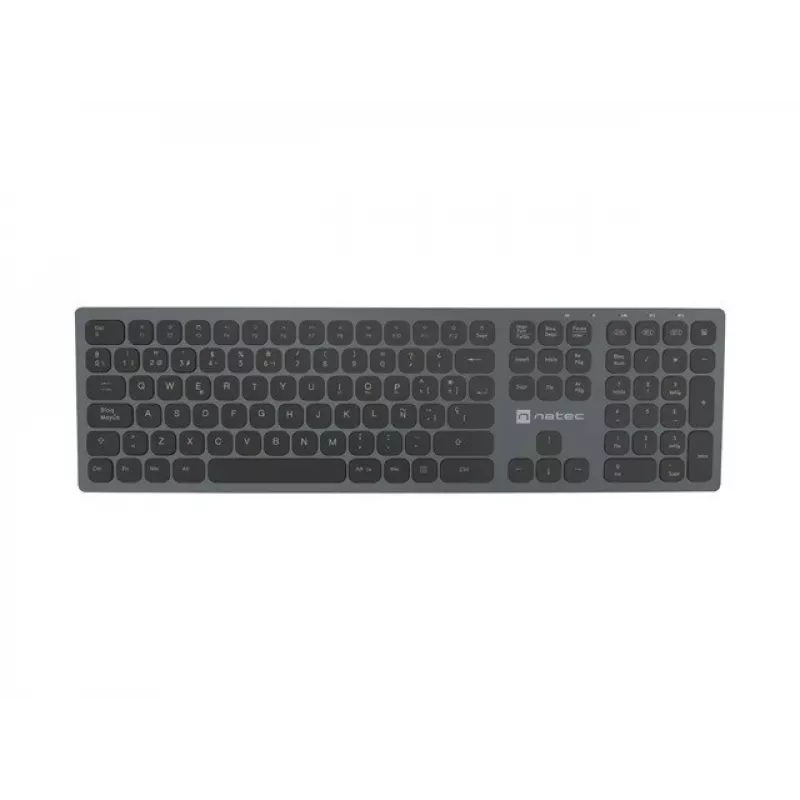 NATEC NKL-1830 Klawiatura uniwersalna RF bezprzewodowa Bluetooth QWERTY hiszpańska czarno-szara