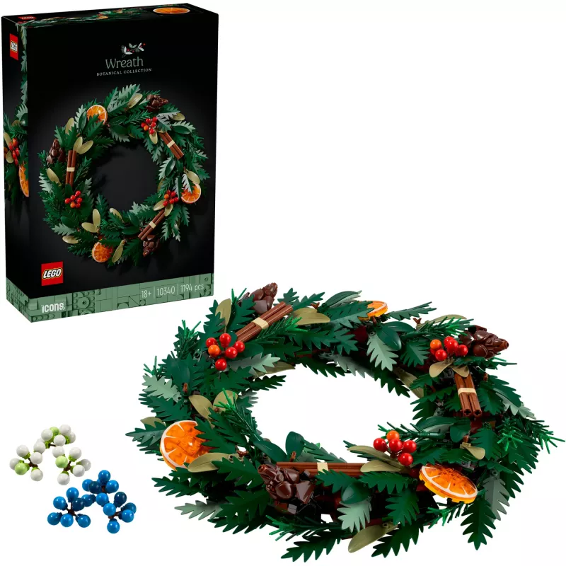 klocek konstrukcyjny LEGO 10340 Icons Świąteczny wieniec