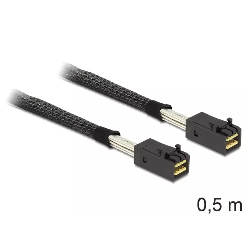 Wewnętrzny kabel SAS Delock – SAS 6Gbit/s – 4x Mini SAS HD (SFF-8643) do 4x Mini SAS HD (SFF-8643) – 50 cm – dla P/N: 62703, 62704