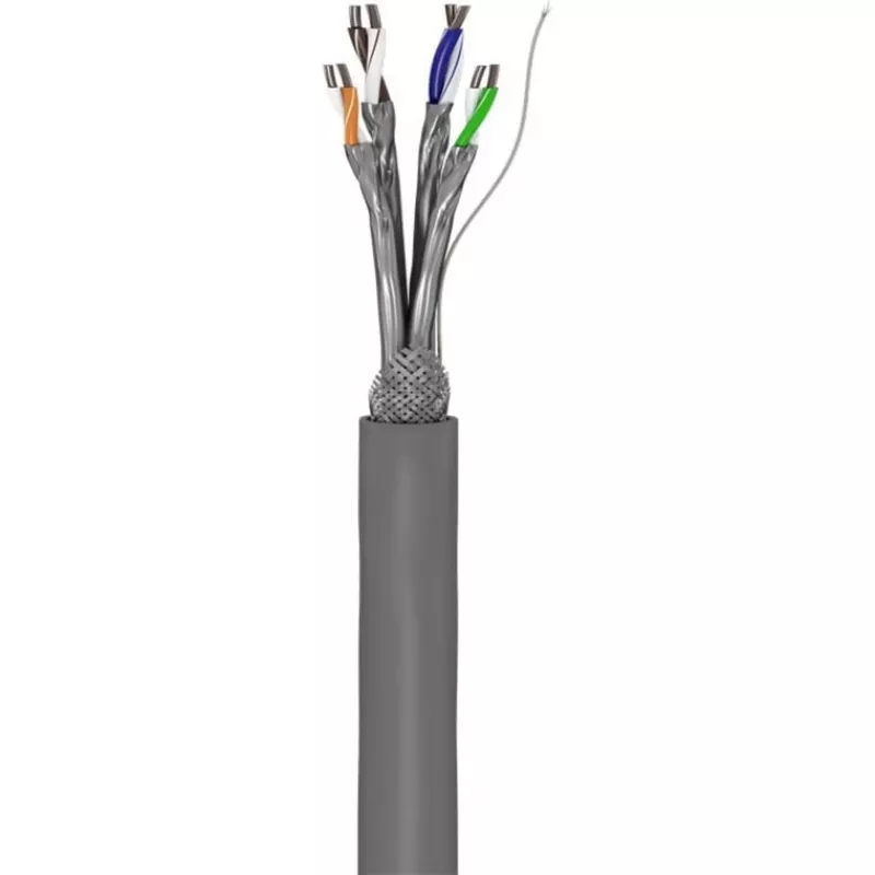 Wentronic Goobay Kabel sieciowy CAT 6, S/FTP (PiMF), Szary, 305 m - Mieszanka miedzi CCA, AWG 23/1 (drut), PVC (95696)