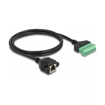 DeLOCK Przewód RJ45 Kat.6, gniazdo żeńskie – adapter listwy zaciskowej 1 m