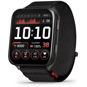 Smartwatch GARMIN Venu X1 — 2-calowy AMOLED, GPS/GLONASS/Galileo, 5 ATM, bateria 11 dni, czarny silikonowy pasek