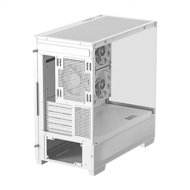 Obudowa PC Midi Tower DeepCool CG380 3F WH — Biała, 235×437×451 mm, obsługa 2,5 cala/3,5 cala, PSU na dole, 3 wentylatory 120 mm zainstalowane