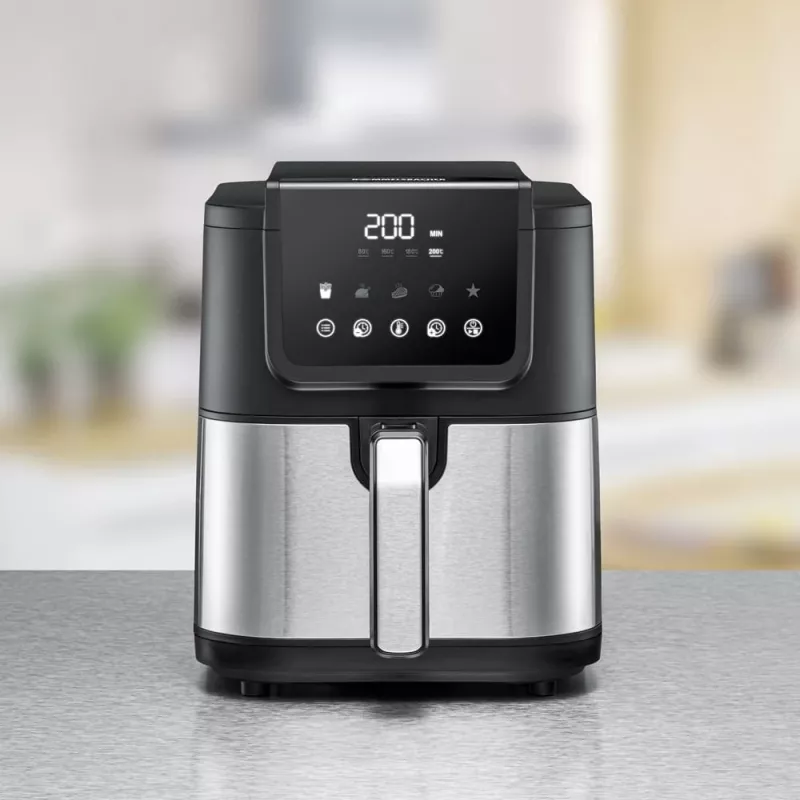 Frytkownica beztłuszczowa Rommelsbacher FRH 1500 — 5 L, 1500 W, stal nierdzewna/czarny