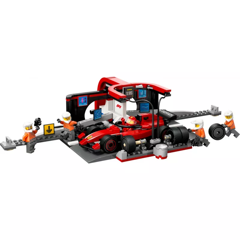 LEGO City F1 Pit Stop zestaw 60443 — Ferrari F1 samochód, 322 elementy, 5 minifigurek, wiek 6+