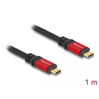 DeLOCK Kabel USB USB Type-C męski na męski 10 Gbps PD 3.0 100 W 1 m czerwony metalowy