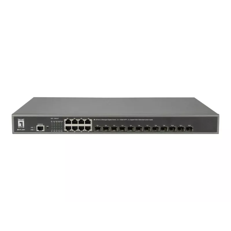 LevelOne GTL-2091 Zarządzany przełącznik L3 Gigabit Ethernet (10/100/1000) Szary