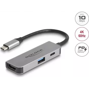 DeLOCK 61063 USB Hub Type-C 10000 Mbit/s HDMI USB 3.2 Gen 1