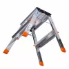 Składana drabinka stopniowa Krause Treppy srebrny 130020 — aluminium, 2 stopnie, udźwig 150 kg, po złożeniu 55×20 cm, waga 2 kg