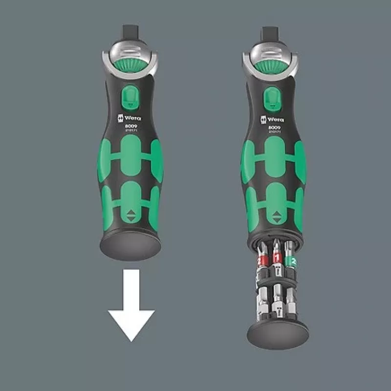 Wera Zyklop 8009 Pocket Imperial Set 1 - Knarrenschraubendreher mit Bit-Satz