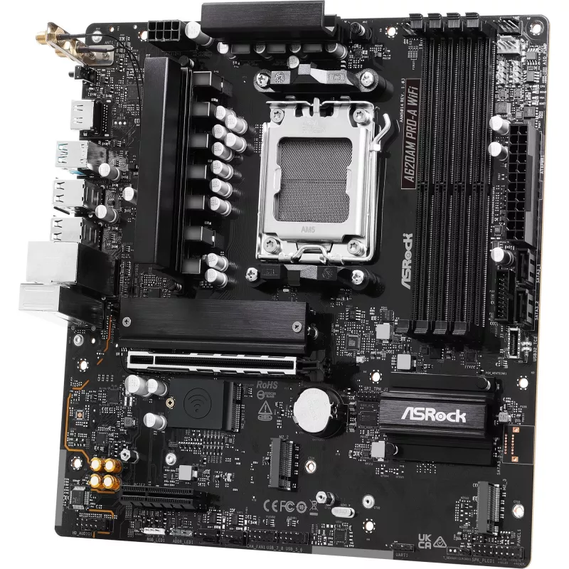 Płyta główna ASRock A620AM Pro-A WiFi AM5 mATX — AMD A620, Socket AM5, DDR5 do 256 GB, Wi‑Fi 6E, LAN 2,5 Gb/s, HDMI 2.1