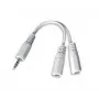 Rozdzielacz audio kablowy 3,5 mm / 10 cm biały CCA-415W Gembird