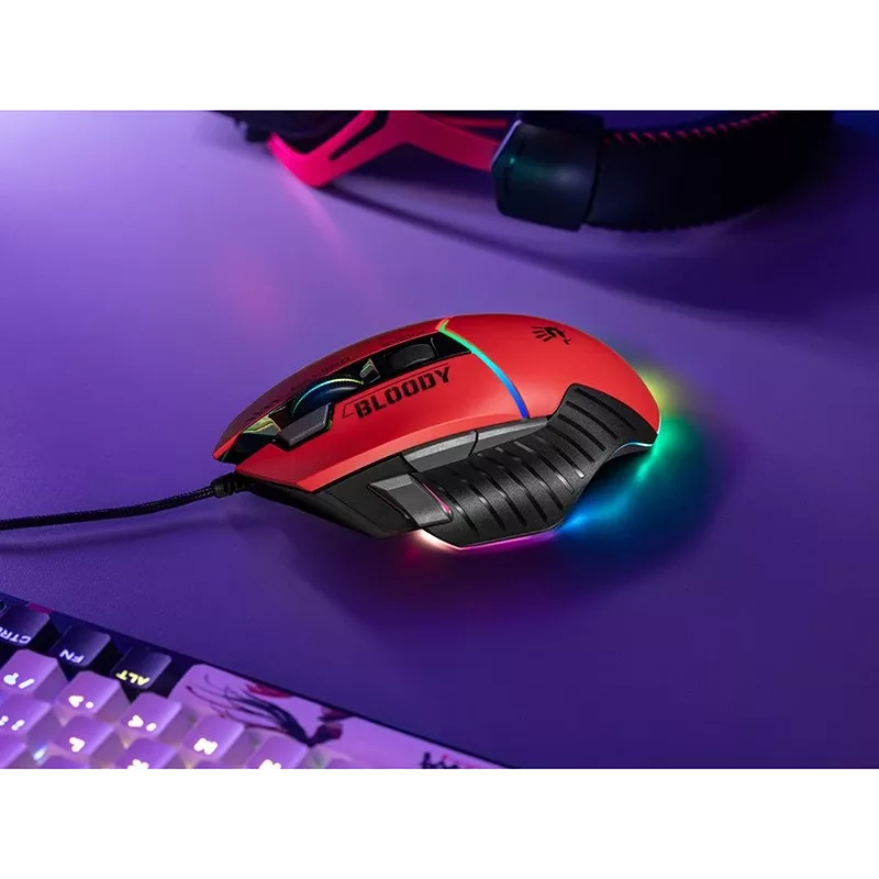 Mysz gamingowa A4Tech Bloody W95Max — praworęczna, przewodowa USB, 12000 DPI, 1 ms, 250 ips, 50M kliknięć, 146 g