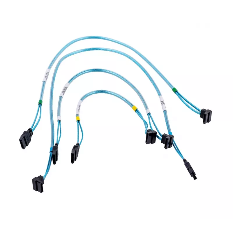 Kabel SATA Supermicro CBL-0186L 4x okrągły 0,56 m, SATA I, prosty męsko-męski, czarny/niebieski/biały