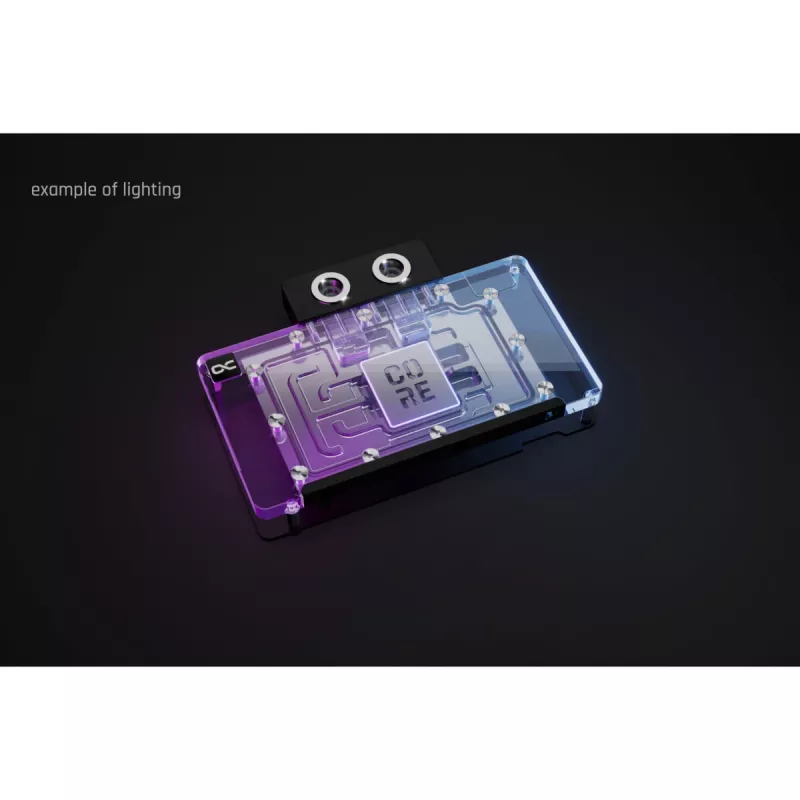 Blok wodny karty graficznej Alphacool RTX 5080 Phoenix Transparent srebrny z backplate