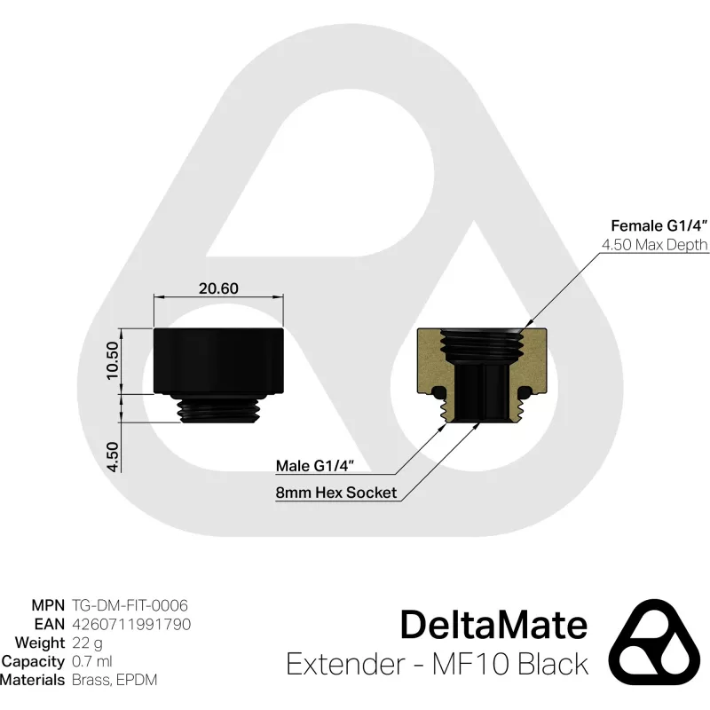 Thermal Grizzly DeltaMate Extender - MF10 czarny (TG-DM-FIT-0006)