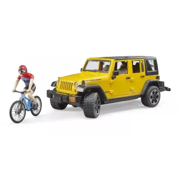 Zabawkowy jeep BRUDER 02543 o tematyce kolarstwa górskiego i rowerzysty, ABS, wielokolorowy, od 4 lat