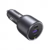 Ugreen 130W 3-Port Fast Car Char gray Headphones, Mobile computer, Mobile phone, Laptop, Power bank, Telephone szary Cigar lighter Auto