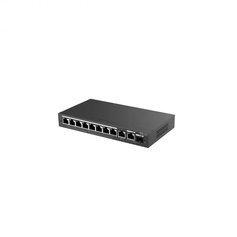 Przełącznik zarządzalny L2 RUIJIE RG-ES210GS-P — 10x Gigabit RJ-45, 2x SFP, 8x portów PoE+, budżet PoE 120W, zarządzanie w chmurze